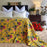 Danoz Direct -  Mustard Peony Kantha Bedspread Coverlet - Mustard (King - 228 cm x 274 cm)