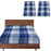 Danoz Direct -  2x Queen Luxury 100% Cotton Flannelette Fitted Bed Sheet - Blue Check Print