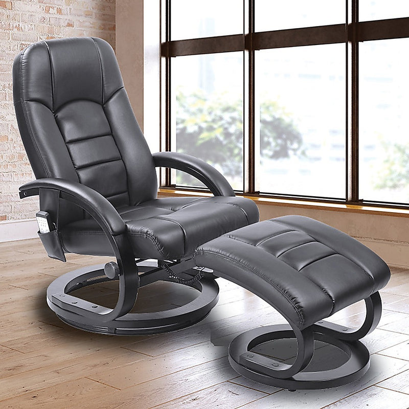 Danoz Direct - PU Leather Massage Chair Recliner Ottoman Lounge Remote
