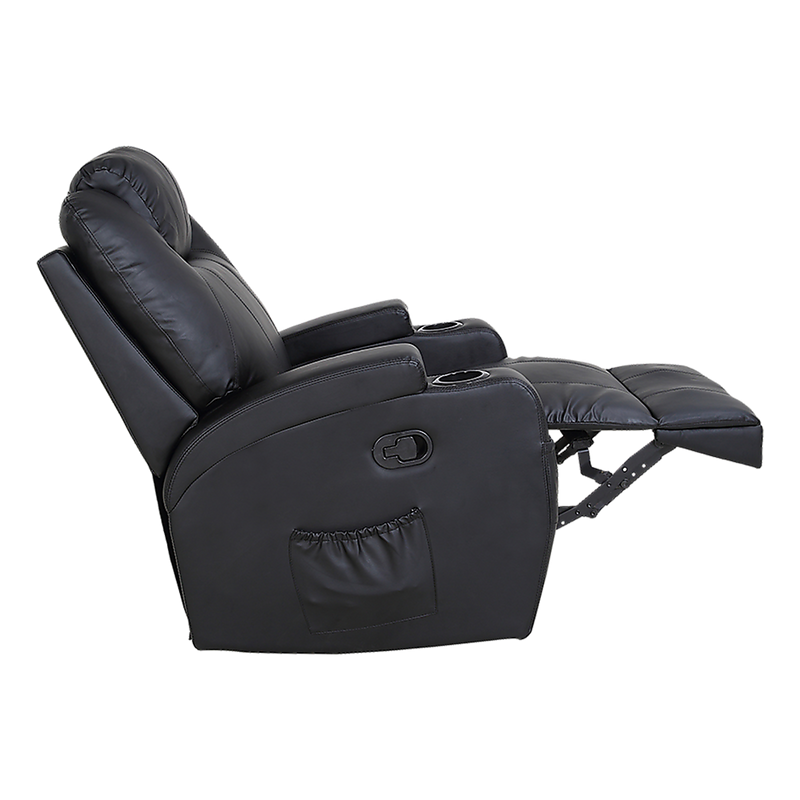 Danoz Furniture - Massager Sofa Chair Recliner 360 Degree Swivel PU Leather Lounge 8 Point Heated