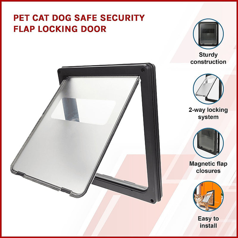 Danoz Pets - Pet Cat Dog Safe Security Flap Locking Door - Free Postage