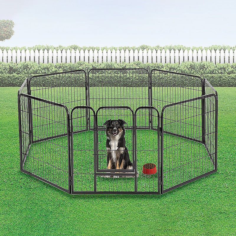 Danoz Direct - 8 Panel Heavy Duty Pet Dog Playpen Puppy Exercise Fence Enclosure Cage
