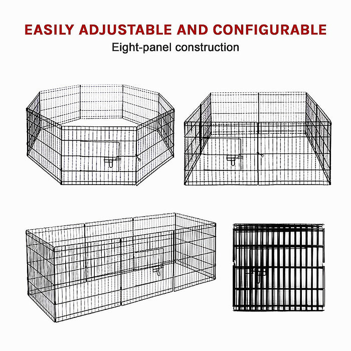 Danoz Direct - 24" 8 Panel Pet Dog Playpen Puppy Exercise Cage Enclosure Fence Play Pen